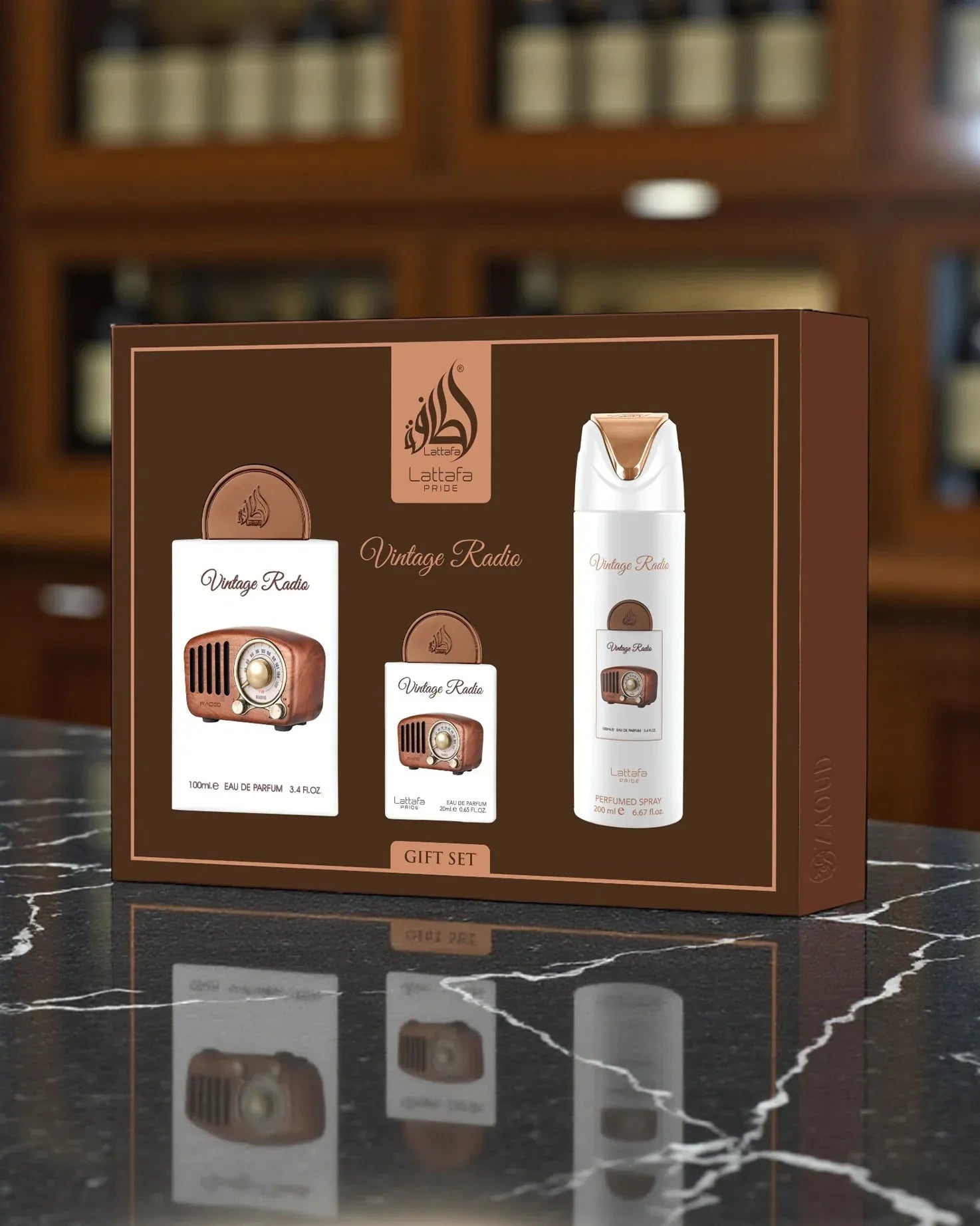 Giftset Vintage Radio 3pcs - LATTAFA P 100ml + 200ml + 20ml Lattafa Pride
