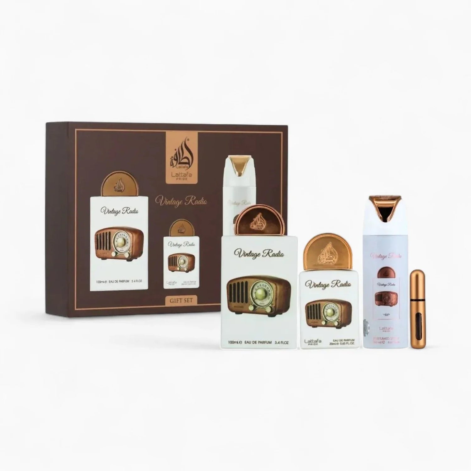 Giftset Vintage Radio 3pcs - LATTAFA P 100ml + 200ml + 20ml Lattafa Pride