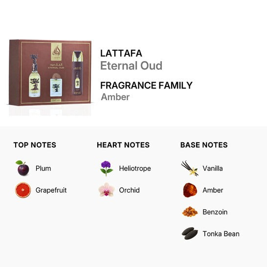 Giftset Eternal Oud 3pcs - LATTAFA P 100ml + 200ml + 20ml Lattafa Pride