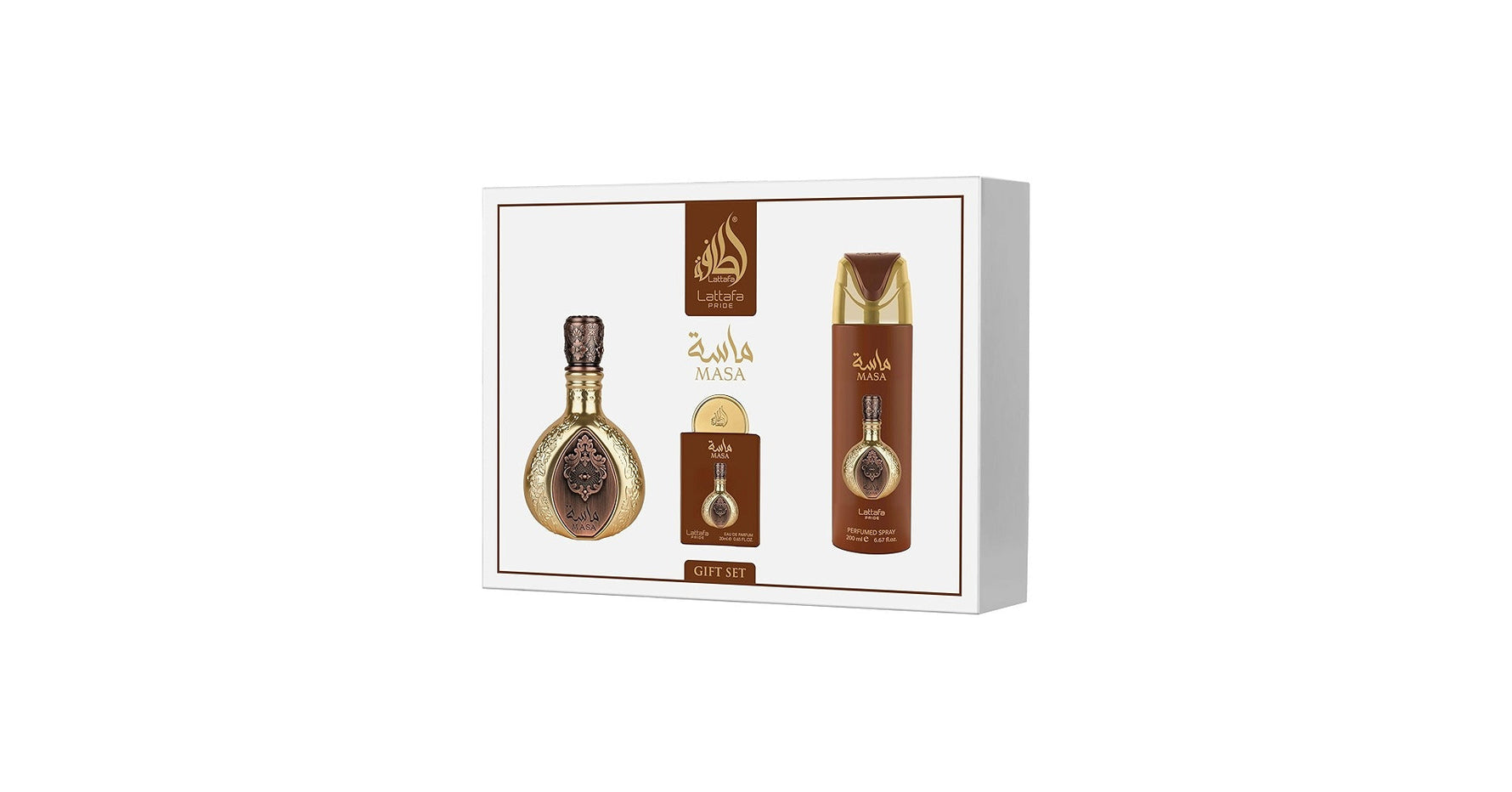 Giftset Masa 3pcs - LATTAFA P 100ml + 200ml + 20ml Lattafa Pride