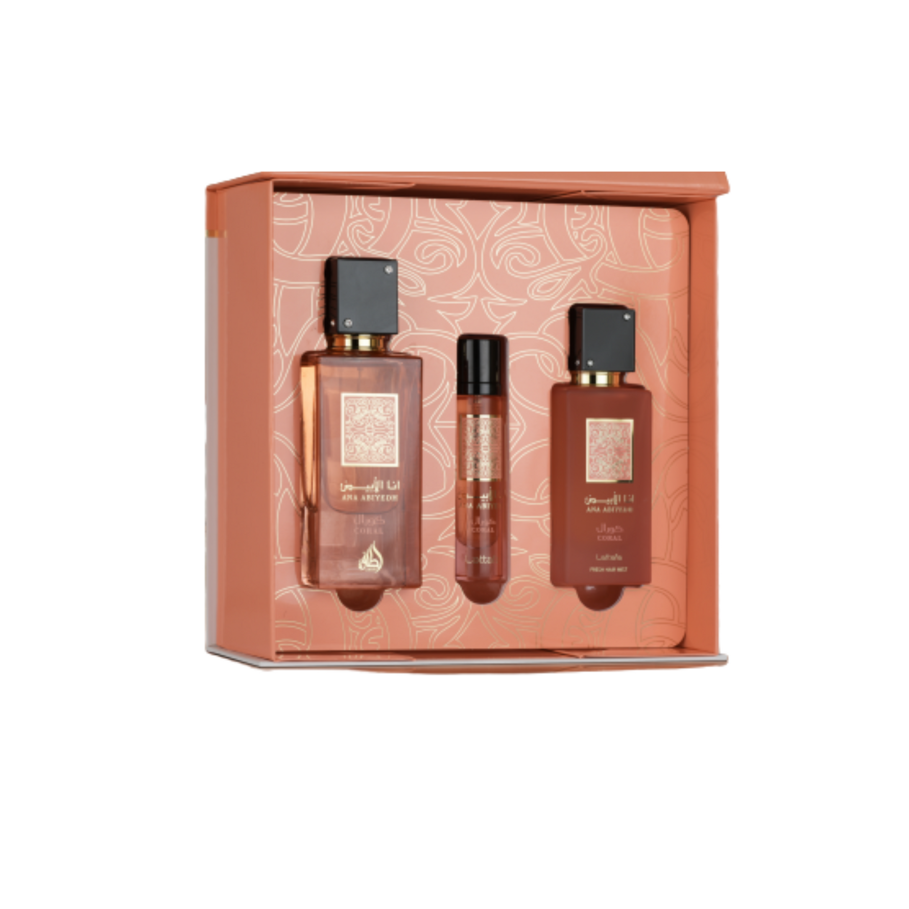 Ana Abiyed Coral Giftset - LATTAFA  60 ml + 12 ml + 50 ml Lattafa